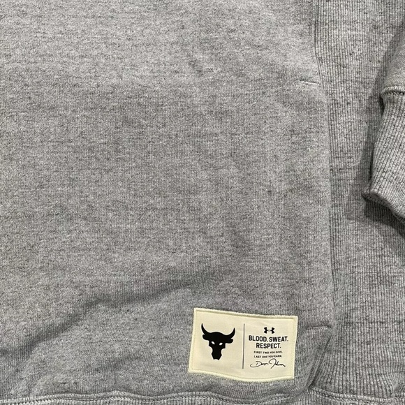 Under Armour Project Rock Warm-Up Hoodie Sweatshirt Pullover Gray - Picture 7 of 10